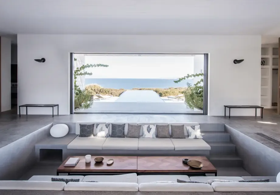 luxury holiday home with slim sliding pocket doors in a biparting configuraiton